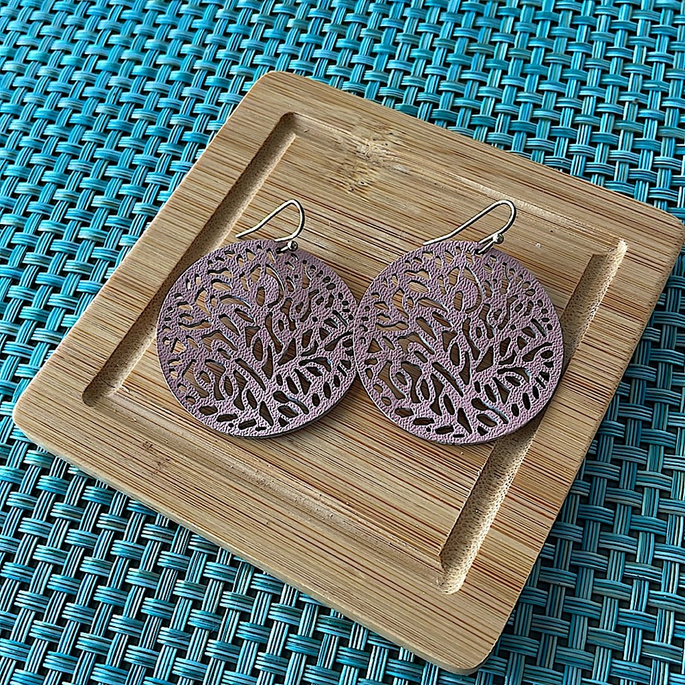 Maurices faux leather pink earrings.